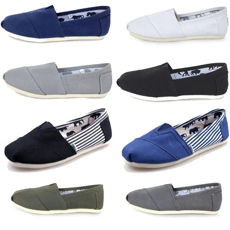 Espadrille Slip On - ฤดูร้อนสีฟ้าLoafersผู้ชายรองเท้าผ้าใบคลาสสิกรองเท้าผู้หญิงสบายBreathable Men Casualรองเท้าSlip-On Espadrilles