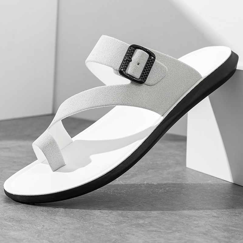 Flip Flop Leather Men - รองเท้าแตะหนังทำมือฤดูร้อนปี 2026 แฟชั่นทันสมัย รองเท้าฟลิปฟลอปผู้ชาย ระบายอากาศได้ดี สวมใส่สบาย