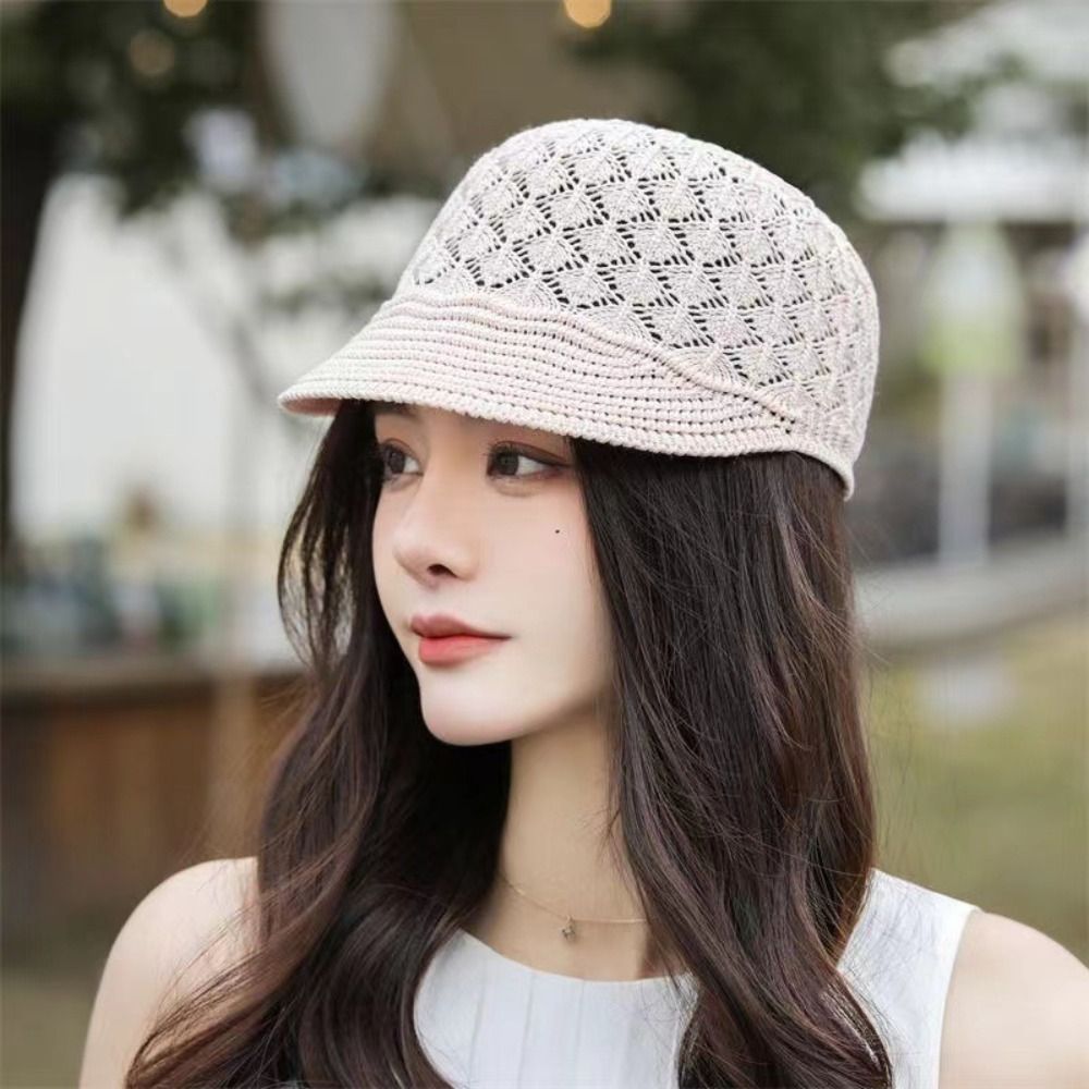 Bucket Hat Straw - หมวกปีกกว้างตาข่ายสำหรับผู้หญิง รุ่นใหม่ สำหรับฤดูใบไม้ผลิและฤดูร้อน เหมาะสำหรับใส่ไปเที่ยวทะเล ป้องกันแสงแดด ใช้ได้ทั้งกลางแจ้งและในร่ม
