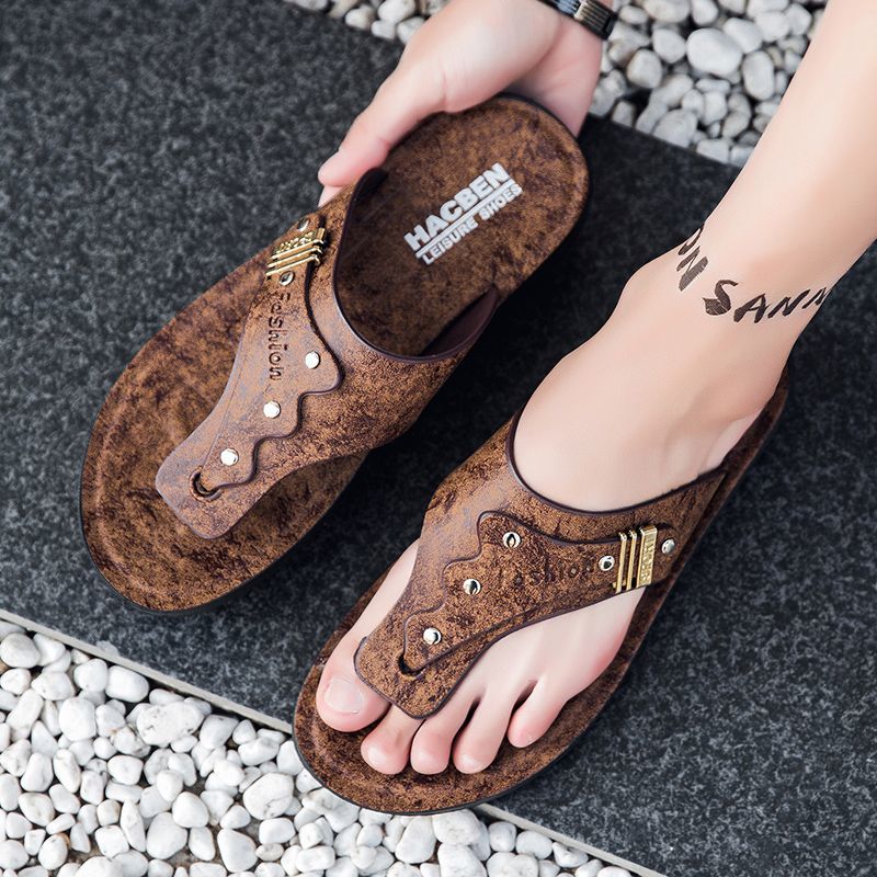 Flip Flop Leather Men - รองเท้าแตะผู้ชายแบบหนีบ รุ่นใหม่ ปี 2026 หนังแท้ พื้นกันลื่น