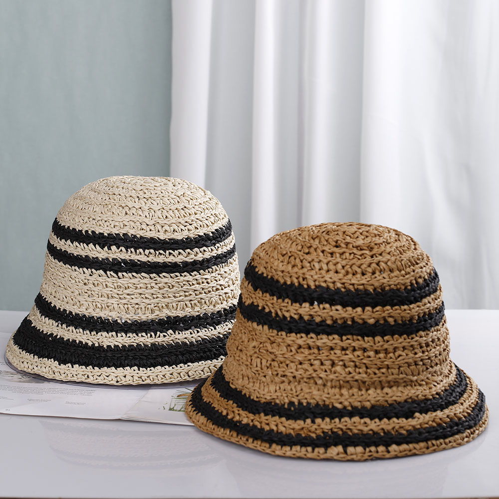 หมวกชายหาดของผู้หญิงหมวก Topi  - Bucket Hat Straw บทวิจารณ์และราคา