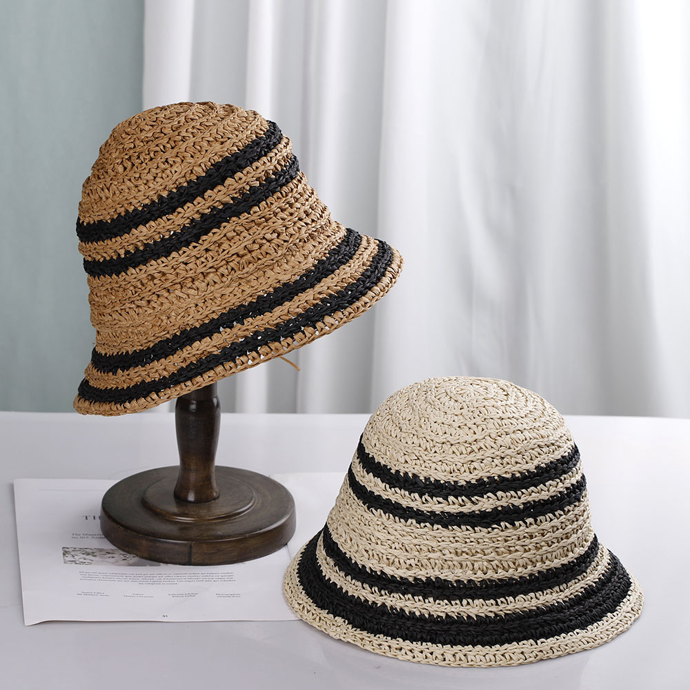 หมวกชายหาดของผู้หญิงหมวก Topi  - Bucket Hat Straw บทวิจารณ์และราคา