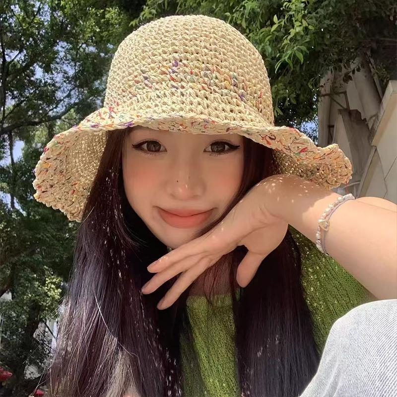 หมวกสานสีรุ้งสำหรับผู้หญิง หมว - Bucket Hat Straw บทวิจารณ์และราคา