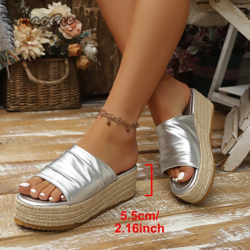 รองเท้าส้นเตารีดแบบสวมเปิดนิ้ว - Espadrille Slip On บทวิจารณ์และราคา