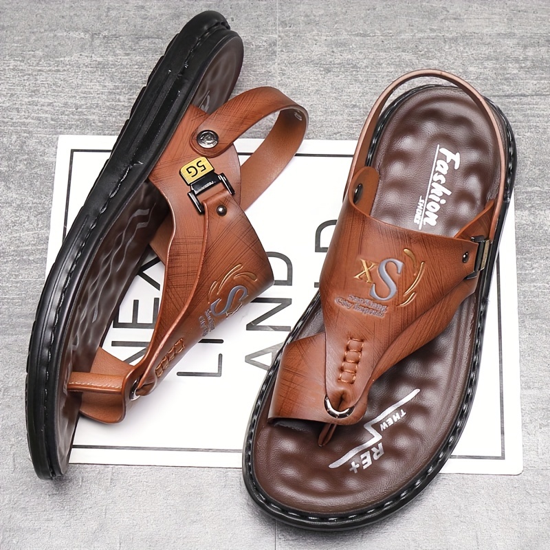 รองเท้าแตะหนังผู้ชายแบบสวม รุ่ - Flip Flop Leather Men บทวิจารณ์และราคา