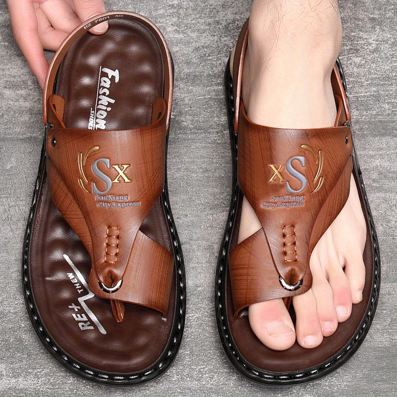 รองเท้าแตะหนังผู้ชายแบบสวม รุ่ - Flip Flop Leather Men บทวิจารณ์และราคา