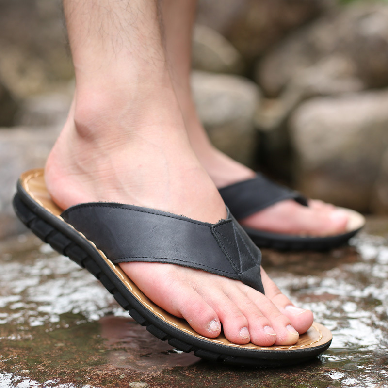 รองเท้าแตะแบบสวม Roma Retro สี - Flip Flop Leather Men บทวิจารณ์และราคา