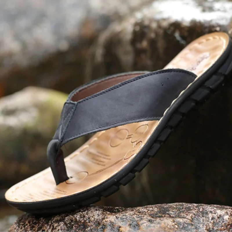 รองเท้าแตะแบบสวม Roma Retro สี - Flip Flop Leather Men บทวิจารณ์และราคา