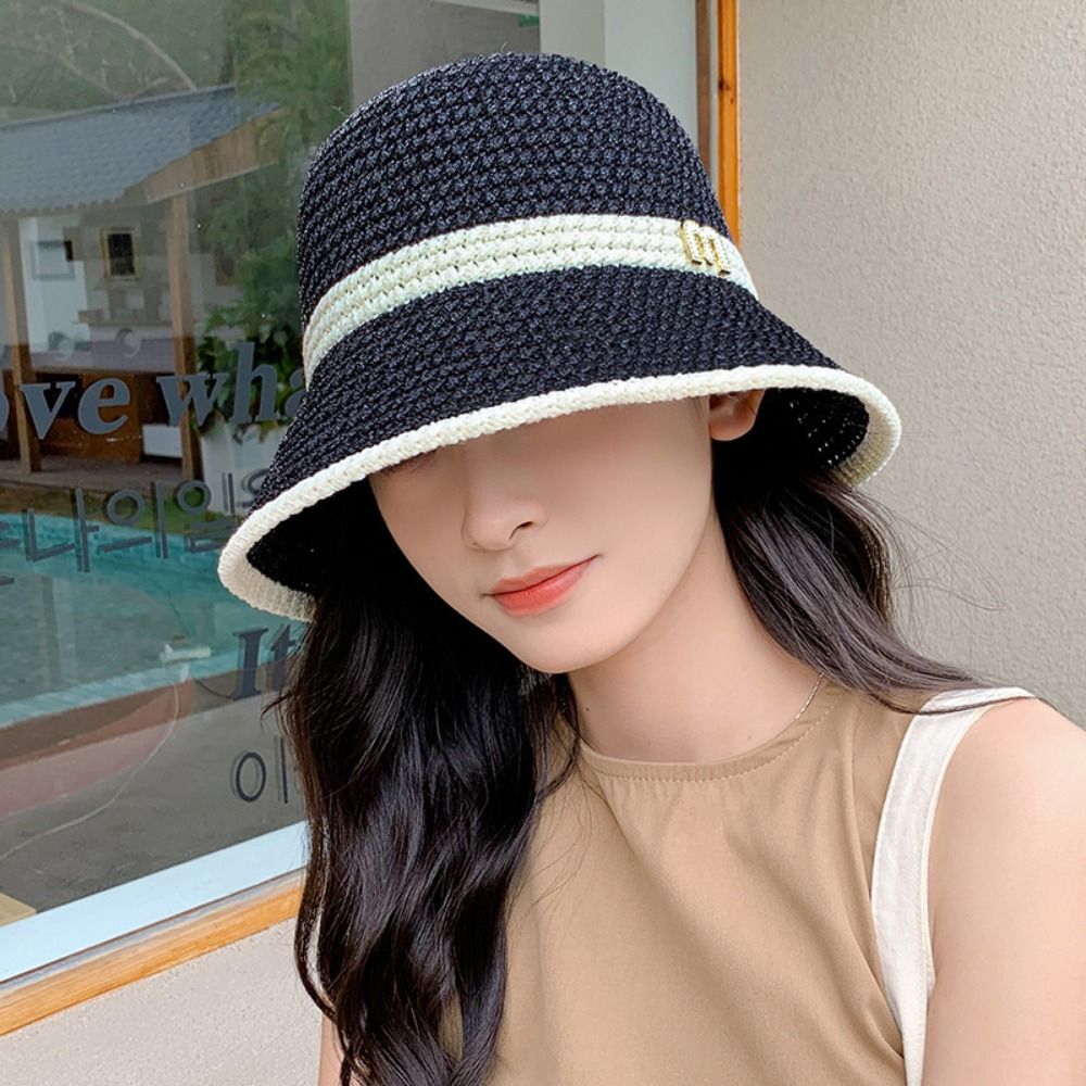 Elegant Bow หมวกชาวประมงหมวกปี - Bucket Hat Straw บทวิจารณ์และราคา