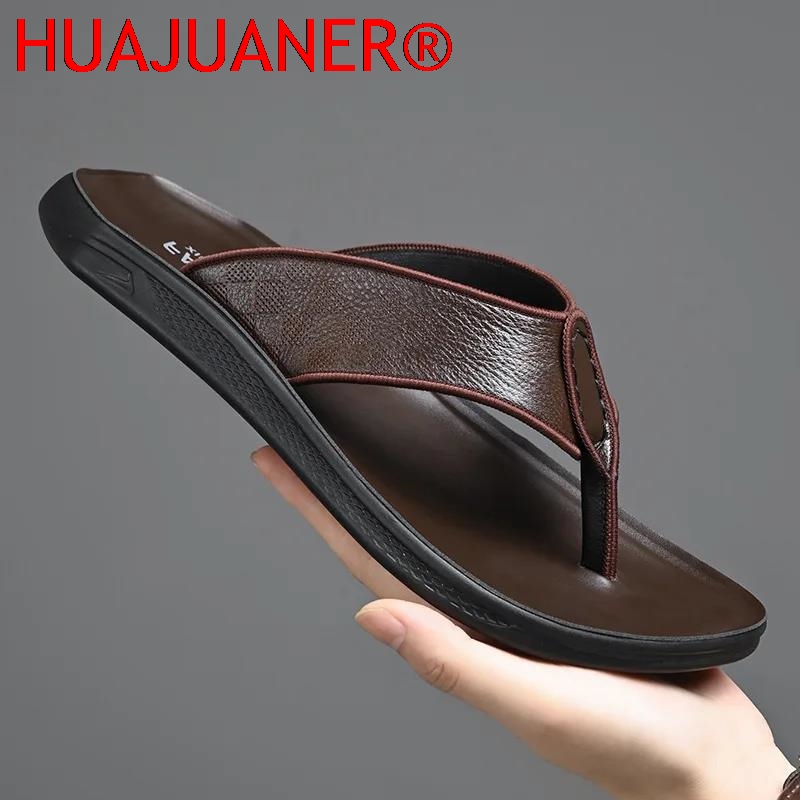 รองเท้าแตะลำลองผู้ชายสำหรับใส่ - Flip Flop Leather Men บทวิจารณ์และราคา
